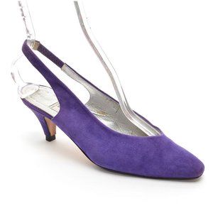 Jean Claude Jitrois Purple Suede Slingback Pumps 38.5
